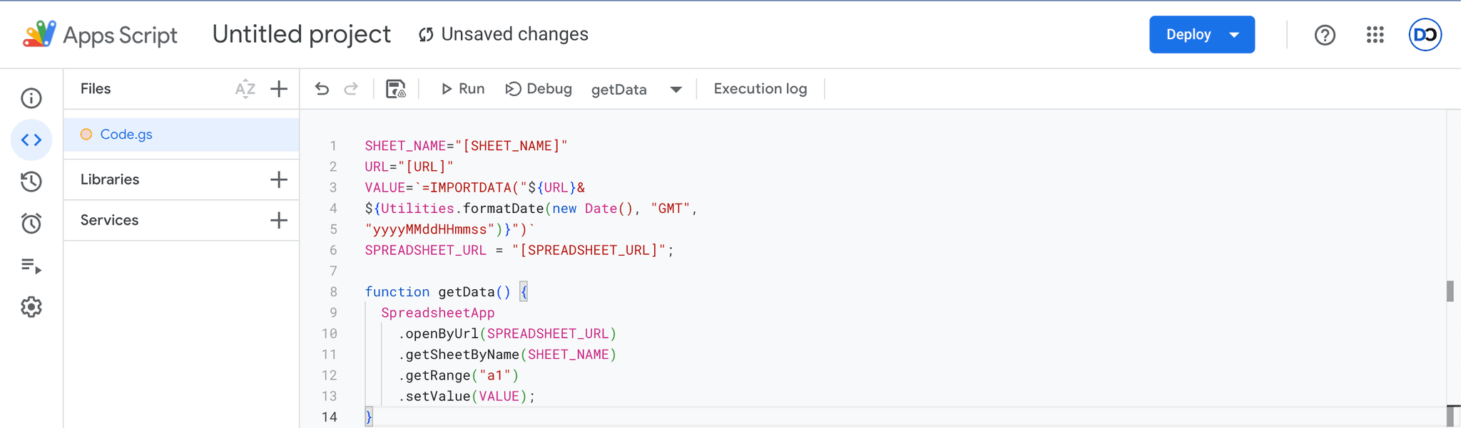 Importar a Google Sheets