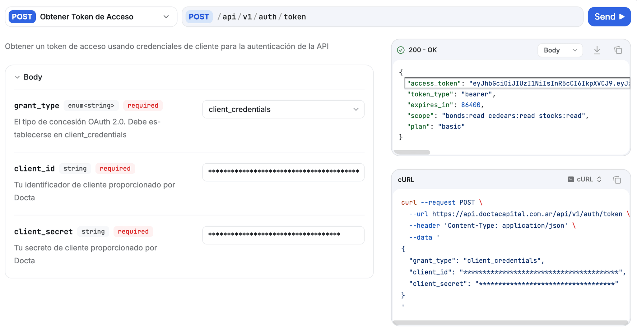 Respuesta de la documentación interactiva try-it